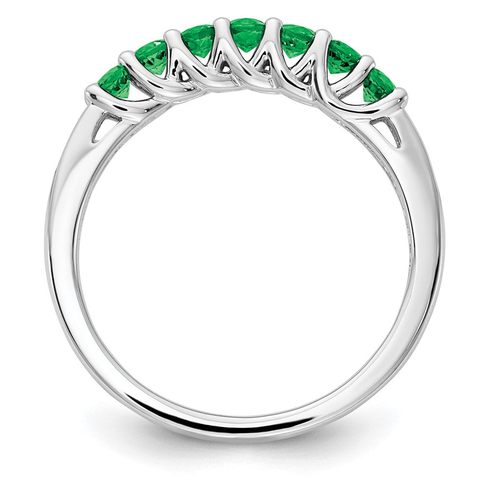 10k White Gold CR Emerald & Diamond Ring
