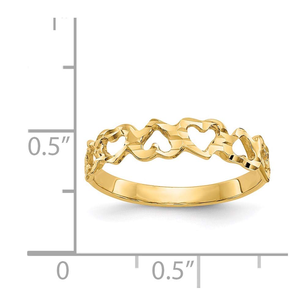 14k Heart Ring Yellow Gold