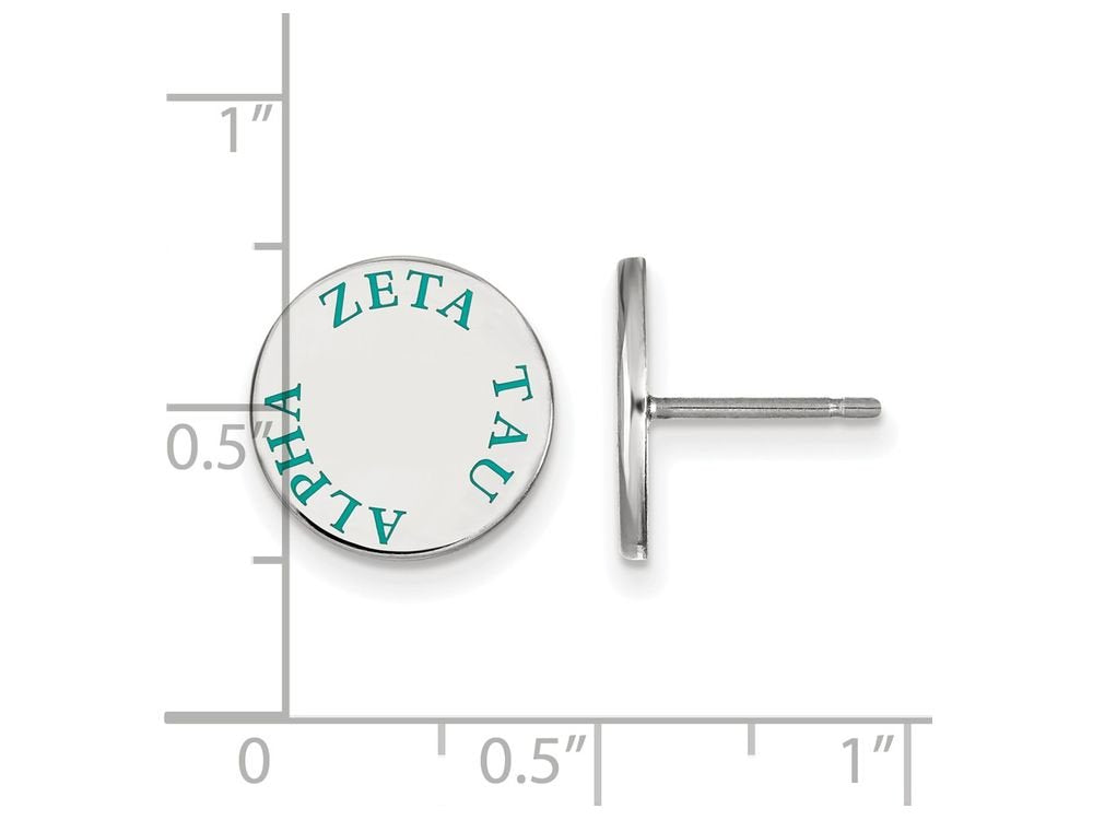 Sterling Silver Official Licensed Greek Sororities Zeta Tau Alpha (ZTA) Enameled Post Earrings