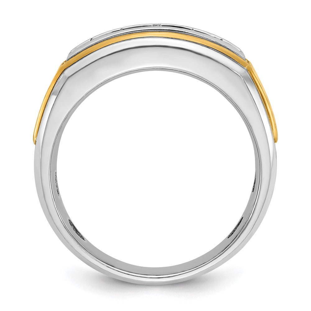 IBGoodman 14k Two-tone Men's Polished 5-Stone 1/2 Carat AA Quality Diamond Ring