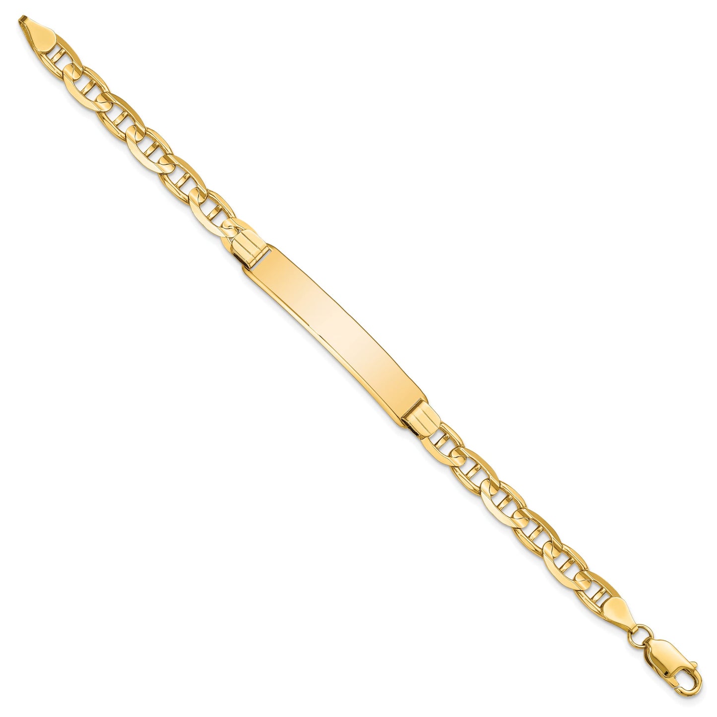 Primal Gold 14 Karat Yellow Gold Anchor Link ID Bracelet