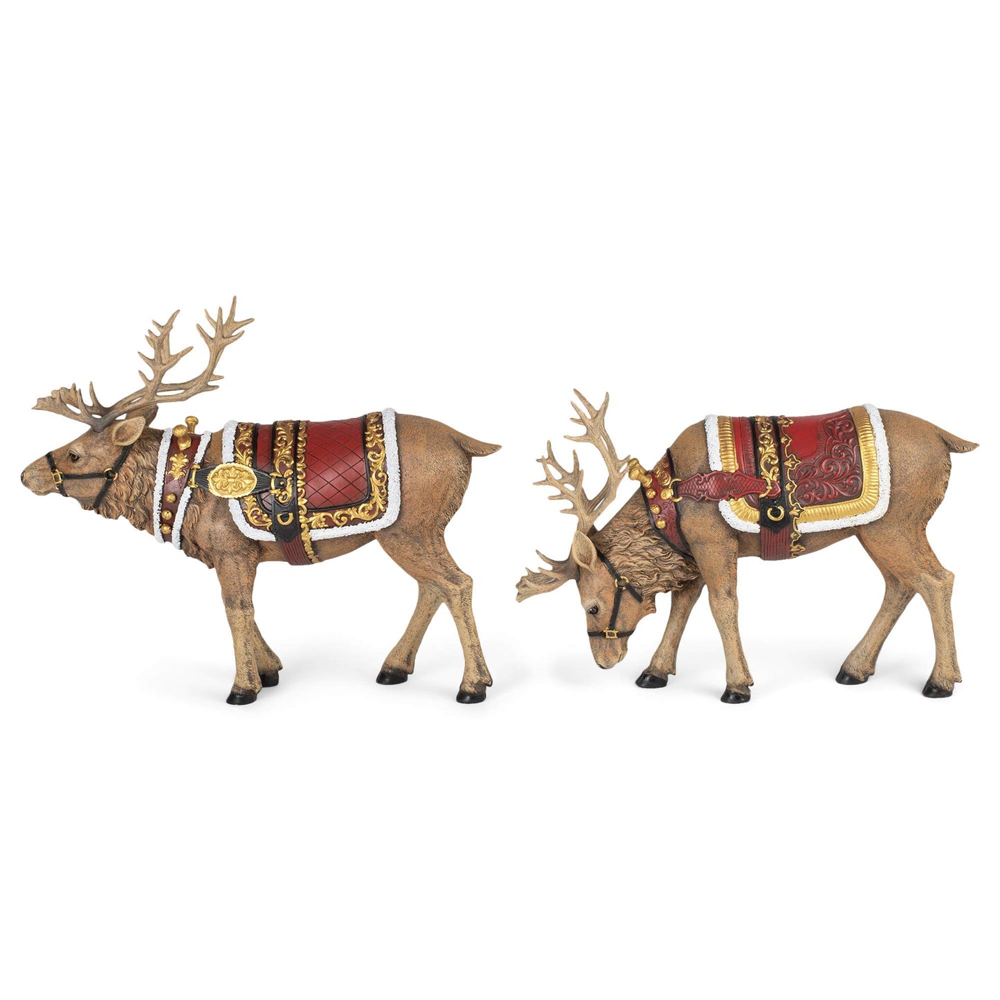 Christmas Majestic Reindeers Polyresin Antlers Blanket 133562