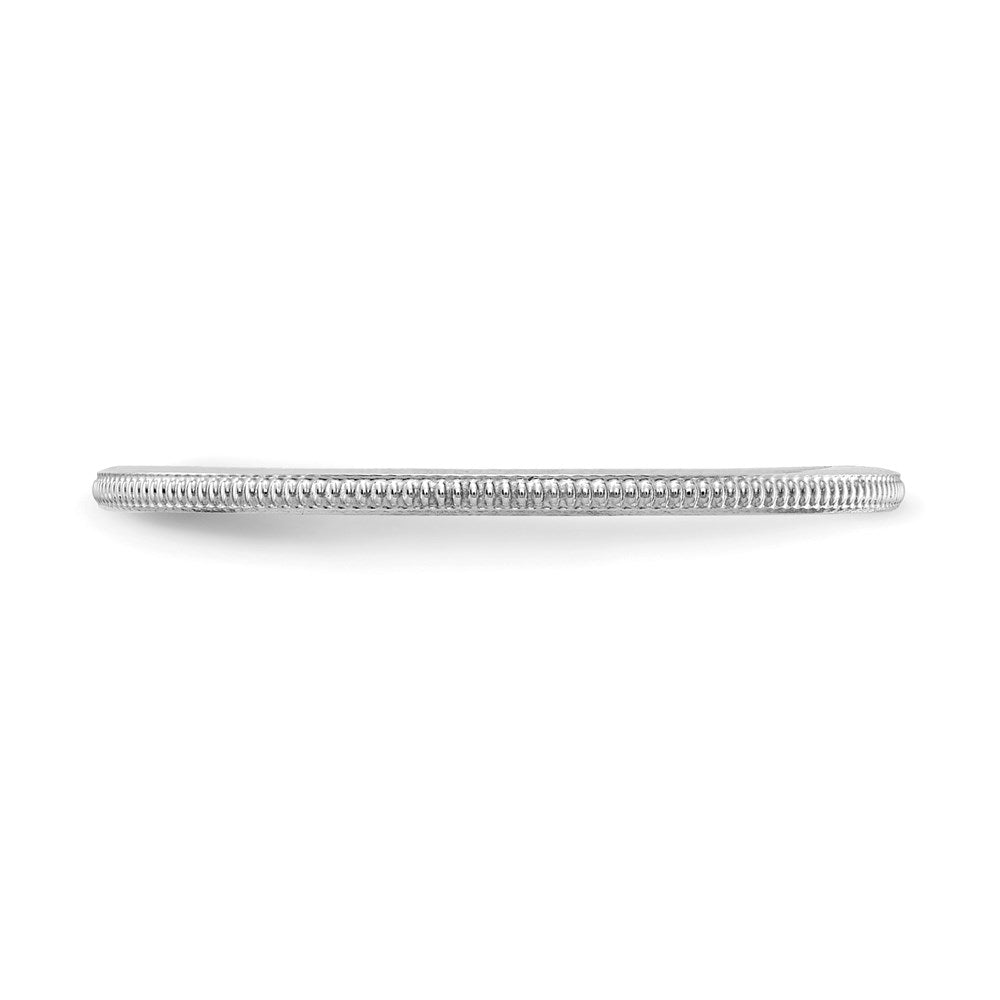 10K White Gold 1.2mm Milgrain Stackable Band Size 6.5