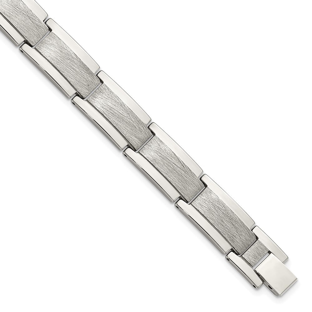 Tungsten Polished and Satin 8.25in Bracelet 8.5 inches
