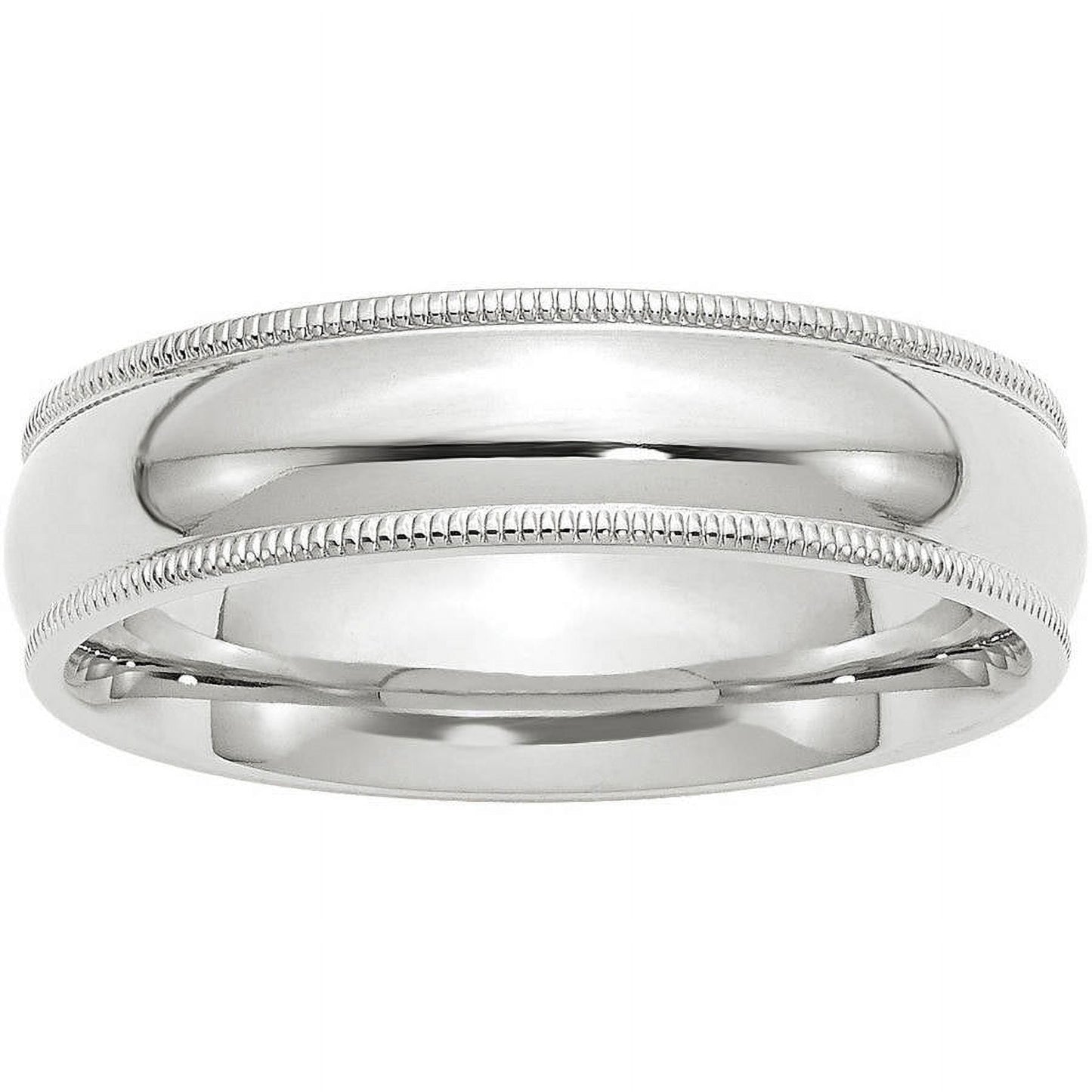 Primal Gold 10 Karat White Gold 6mm Milgrain Comfort Fit Band Size 10