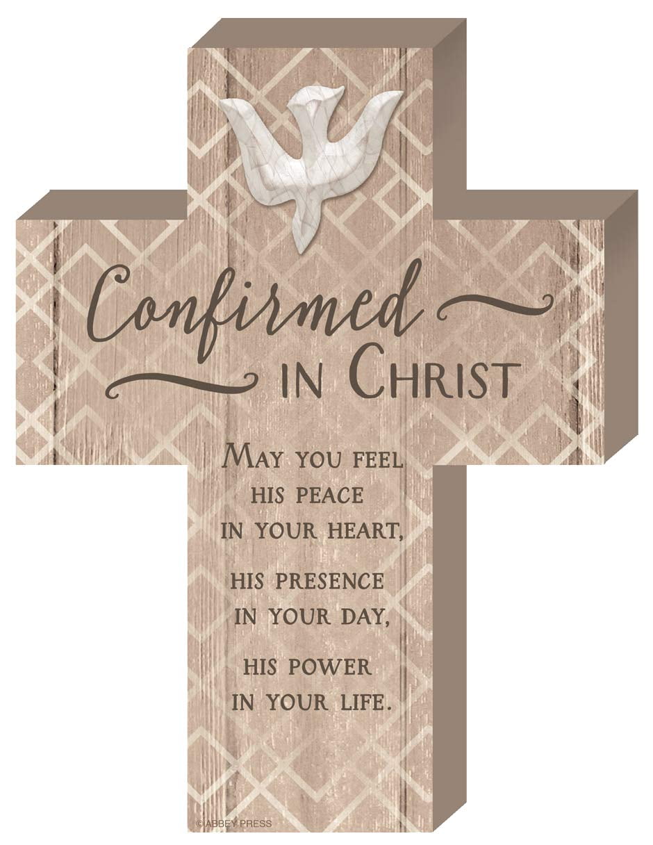 Abbey Gift 8"x6" Confirmation Boxed Wood Cross W/Easel, Multi
