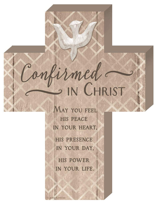 Abbey Gift 8"x6" Confirmation Boxed Wood Cross W/Easel, Multi
