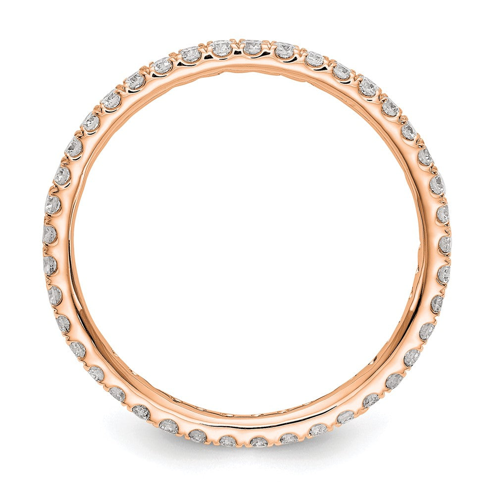 14k Rose Gold 1/2 carat Lab Grown Diamond VS/SI+ G+ Size 8 Shared Prong Eternity Band
