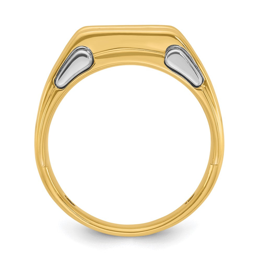 14k Two-tone IBGoodman Men's Polished 3-Stone 1/2 Carat AA Quality Diamond Ring
