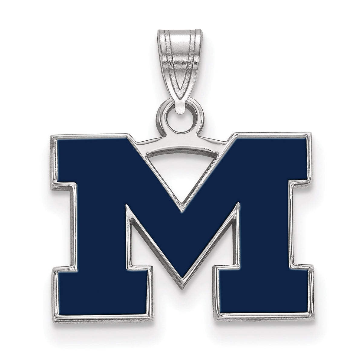 Women's Michigan Wolverines Sterling Silver Small Enamel Pendant