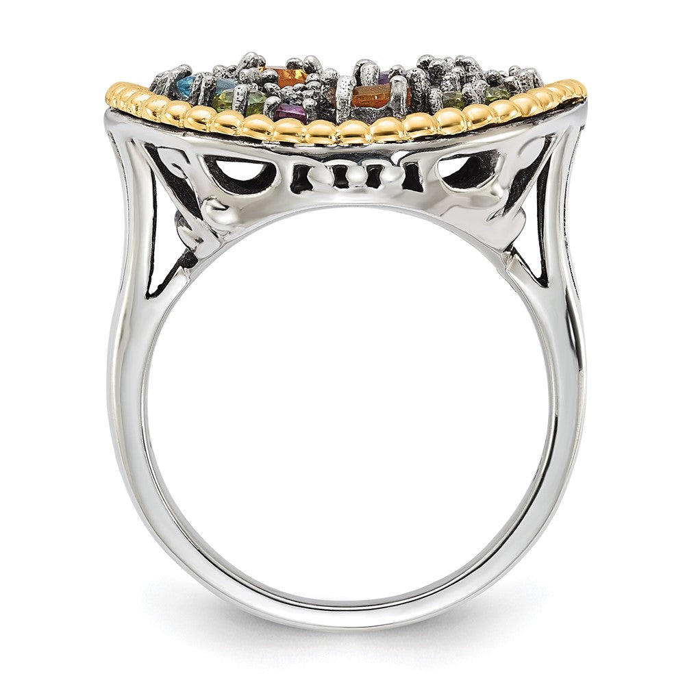 Sterling Silver w/14k Accent 1.88tw Multi Gemstone Ring