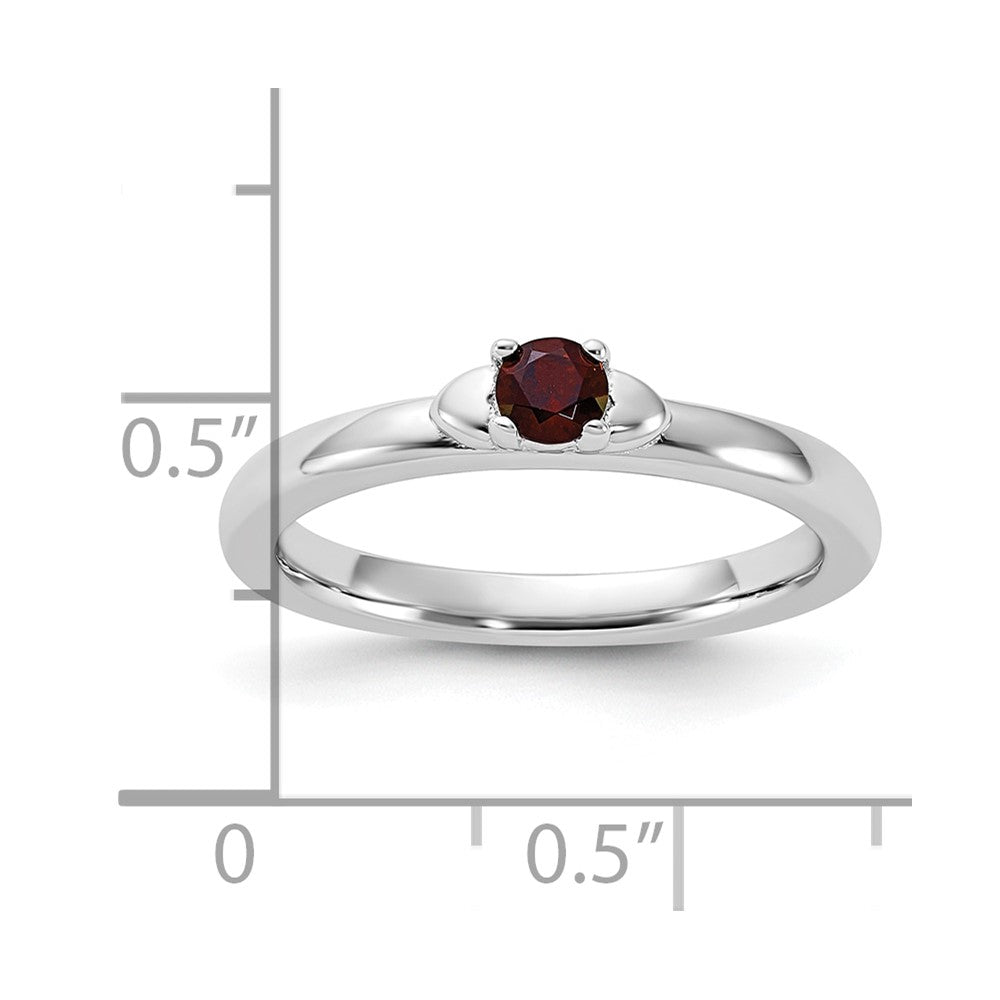Sterling Silver Stackable Expressions Garnet Ring