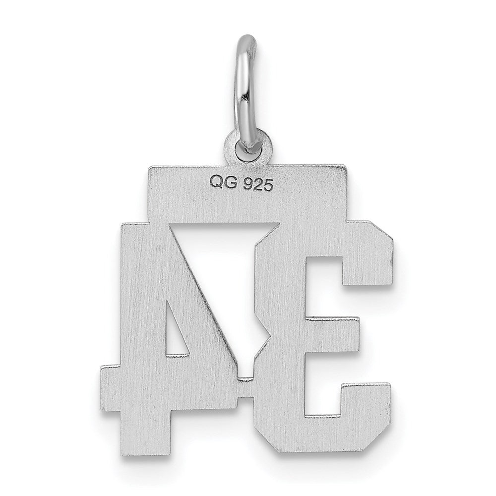 Sterling Silver/Rhodium-plated Polished Number 34 Charm