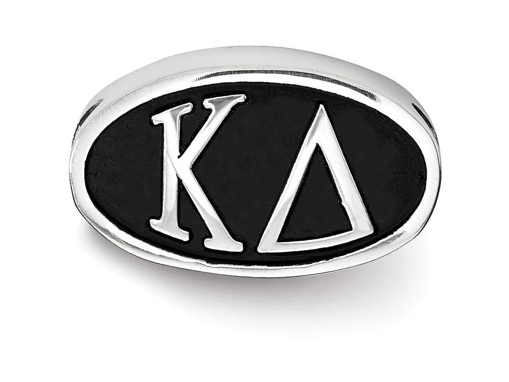 Sterling Silver LogoArt Kappa Delta Sorority Greek Letters Enameled Oval Bead