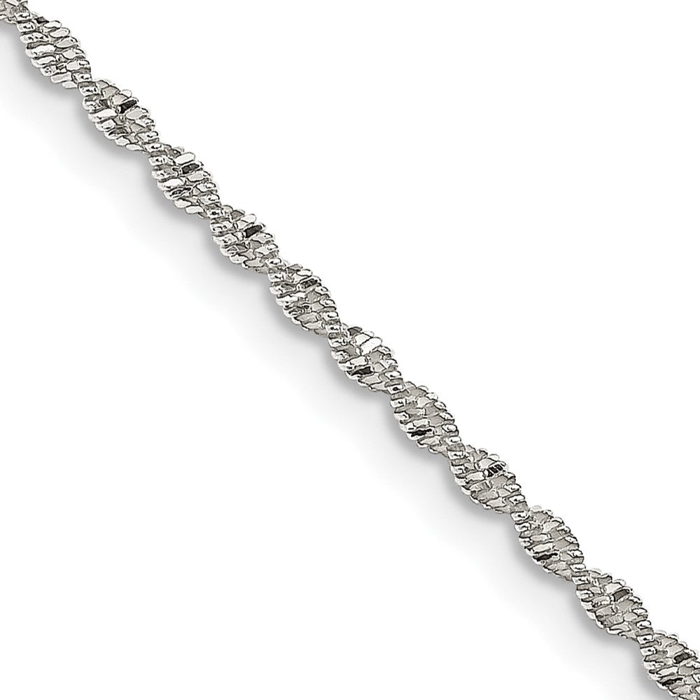 Sterling Silver 1.65mm Twisted Herringbone Chain 24 Inches