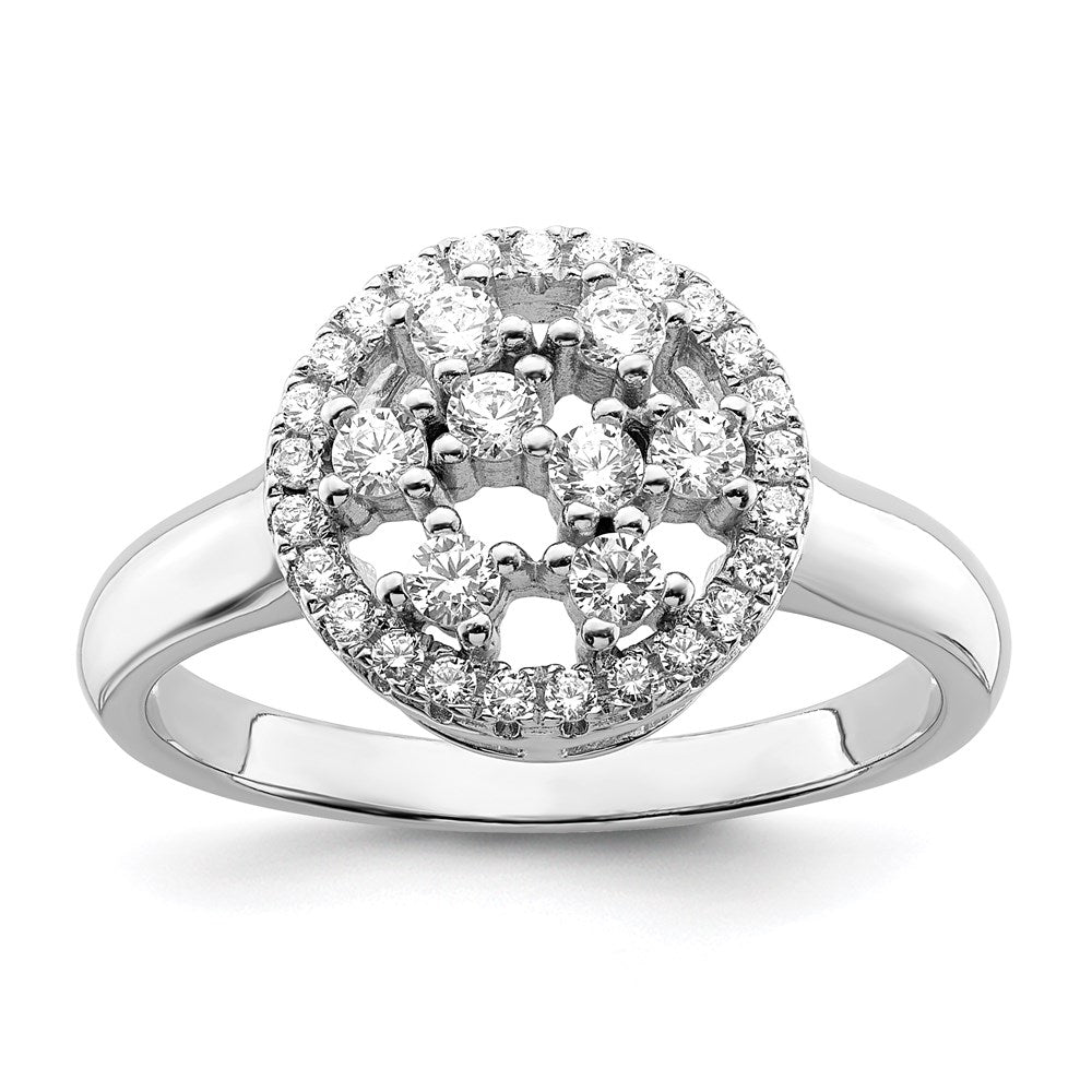 SS Rhodium-Plated CZ Brilliant Embers Ring
