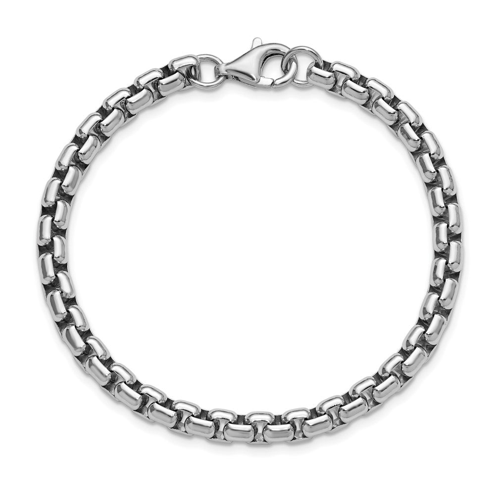 Sterling Silver 5.4mm 7.5in Venetian Box Chain Bracelet