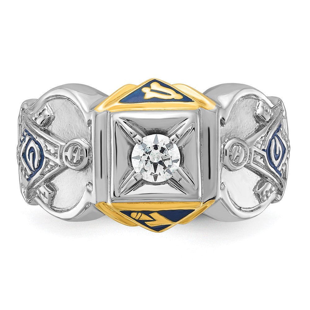 IBGoodman 14k Two-tone Men's Polished and Textured Blue Lodge Master Masonic Ring Mounting