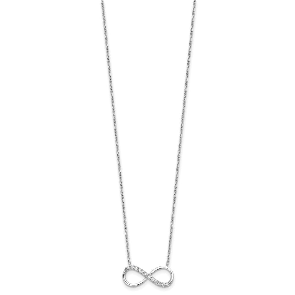 Cheryl M Sterling Silver Rhodium-plated Brilliant-cut CZ Infinity 18 Inch Necklace