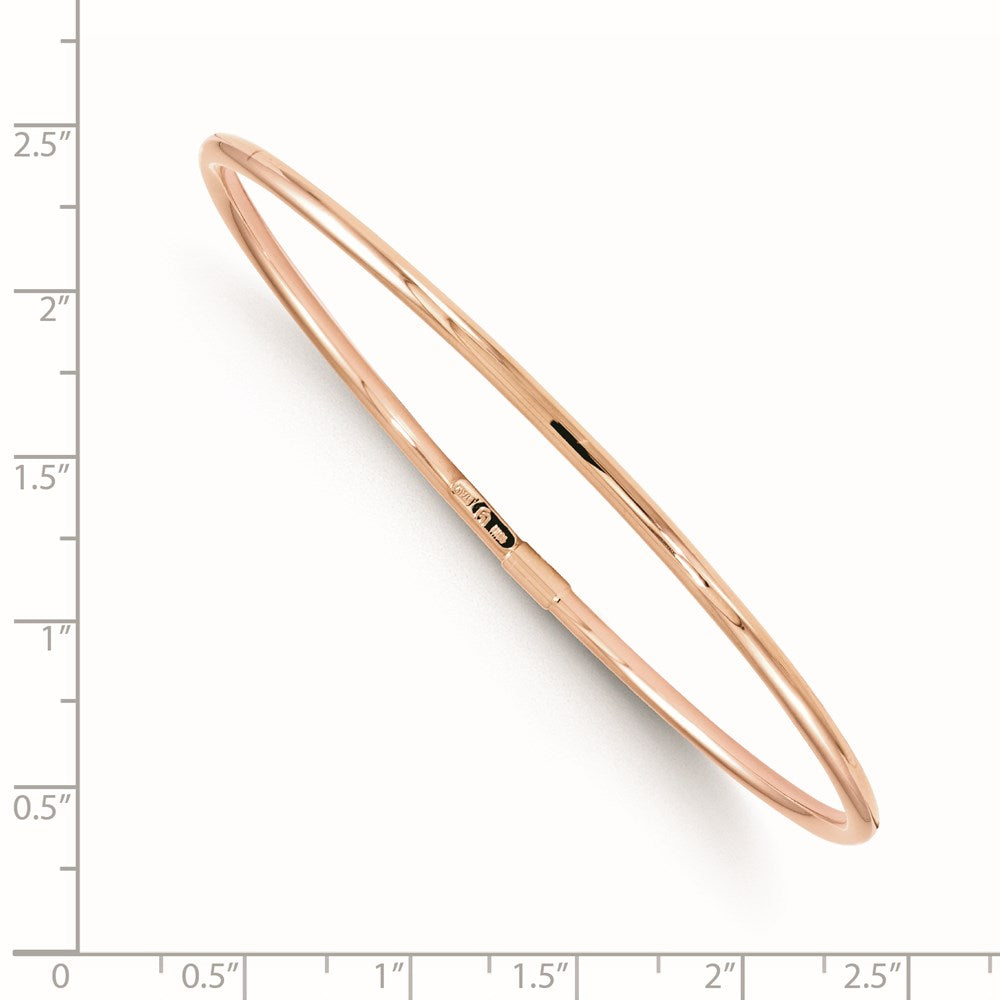10K Rose Gold Slip-On Bangle 8.25  inches