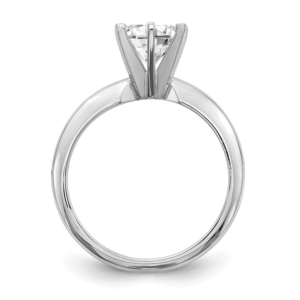 14k White Gold 1/3 carat Heavy-Weight Half-Round 6-Prong Round Solitaire Ring Mounting