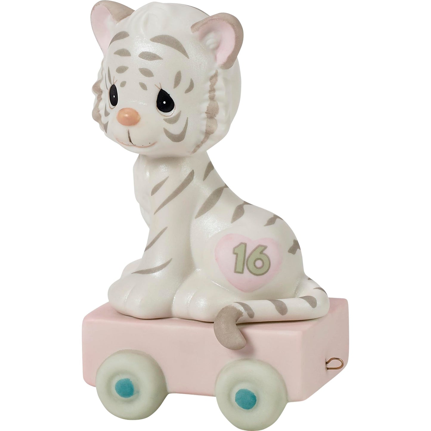 Precious Moments Birthday Train, Age 16, 16 And Feline Fine, Bisque Porcelain Figurine, 1 Each