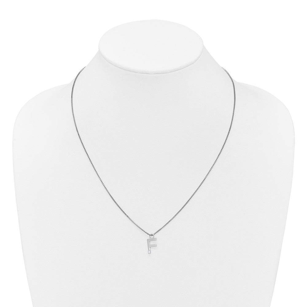 White Ice Sterling Silver Rhodium-plated 18 inch Diamond Letter F Initial Necklace plus 2 inch Extender 18 Inches