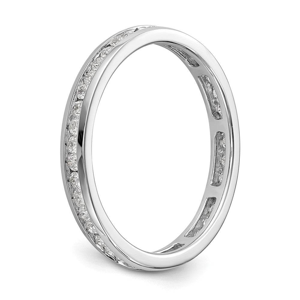 14k White Gold Polished Size 7.5 Channel-set 1/2 carat Diamond Complete Eternity Band