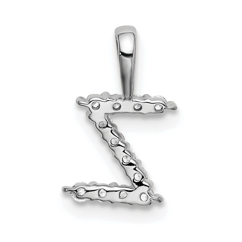 14k White Gold 1/8 carat Lab Grown Diamond VS/SI+ G+ Letter Z Intitial Pendant