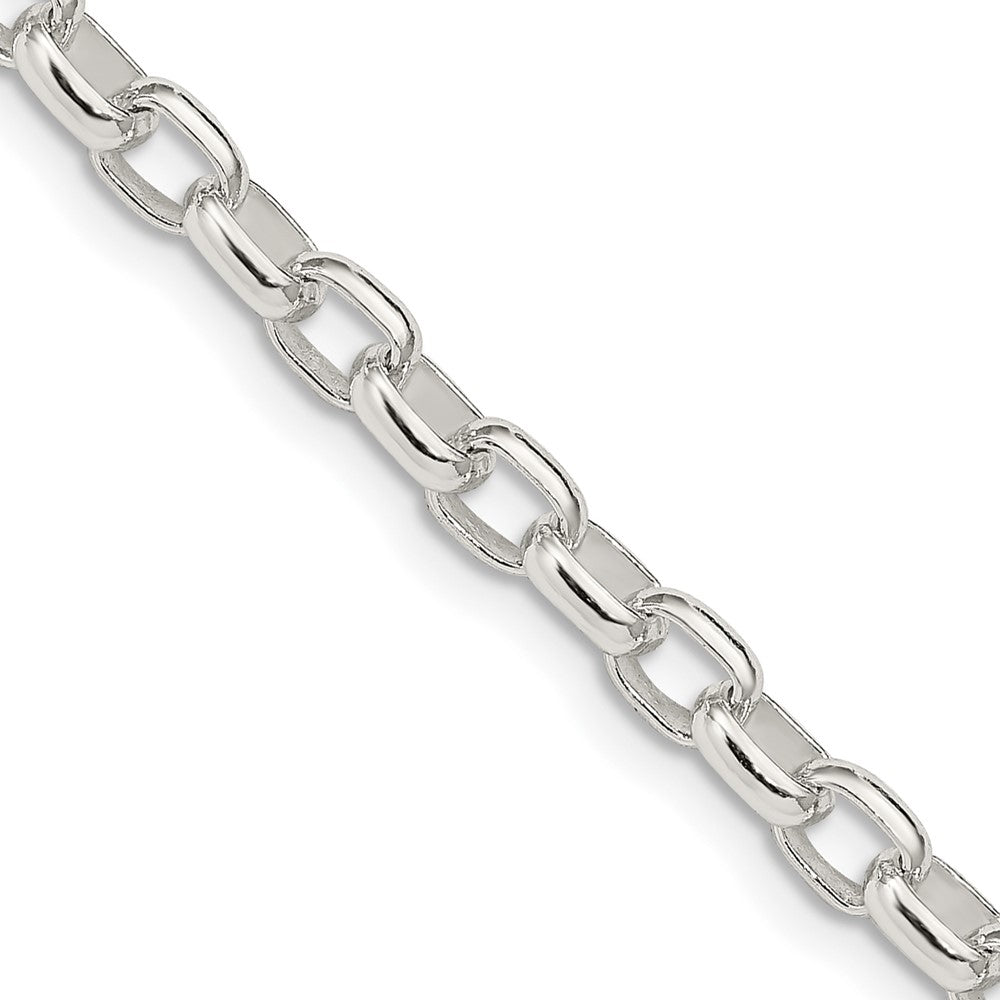 Sterling Silver 4.4mm Oval Fancy Rolo Chain 20 Inches