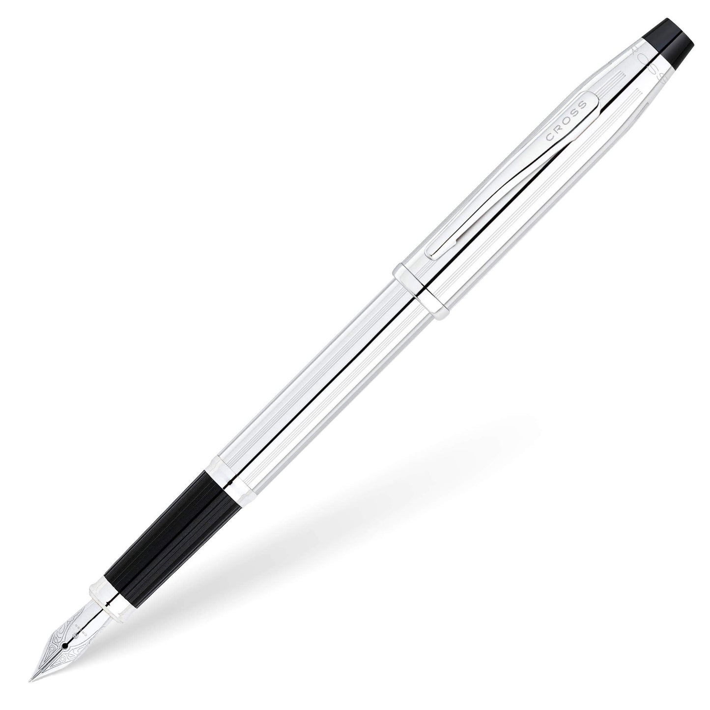 Cross Century II Refillable Fountain Pen, Medium Nib, Includes Premium Gift Box - Lustrous Chrome