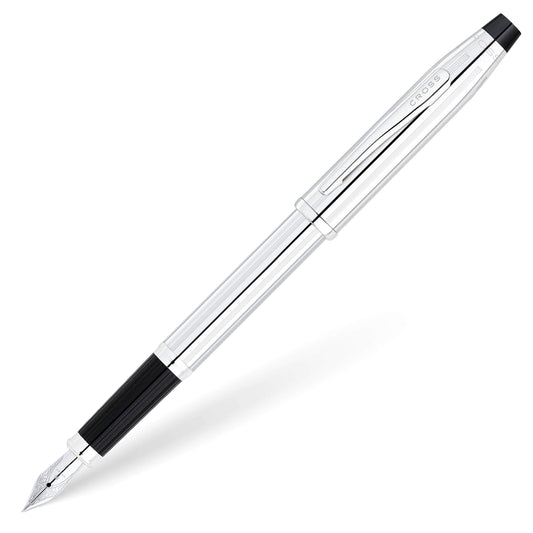 Cross Century II Refillable Fountain Pen, Medium Nib, Includes Premium Gift Box - Lustrous Chrome