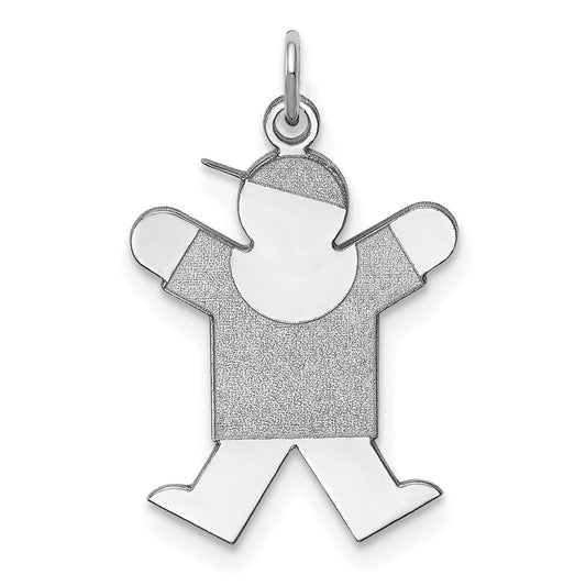 Sterling Silver Rhodium-plated Joy Kid Charm
