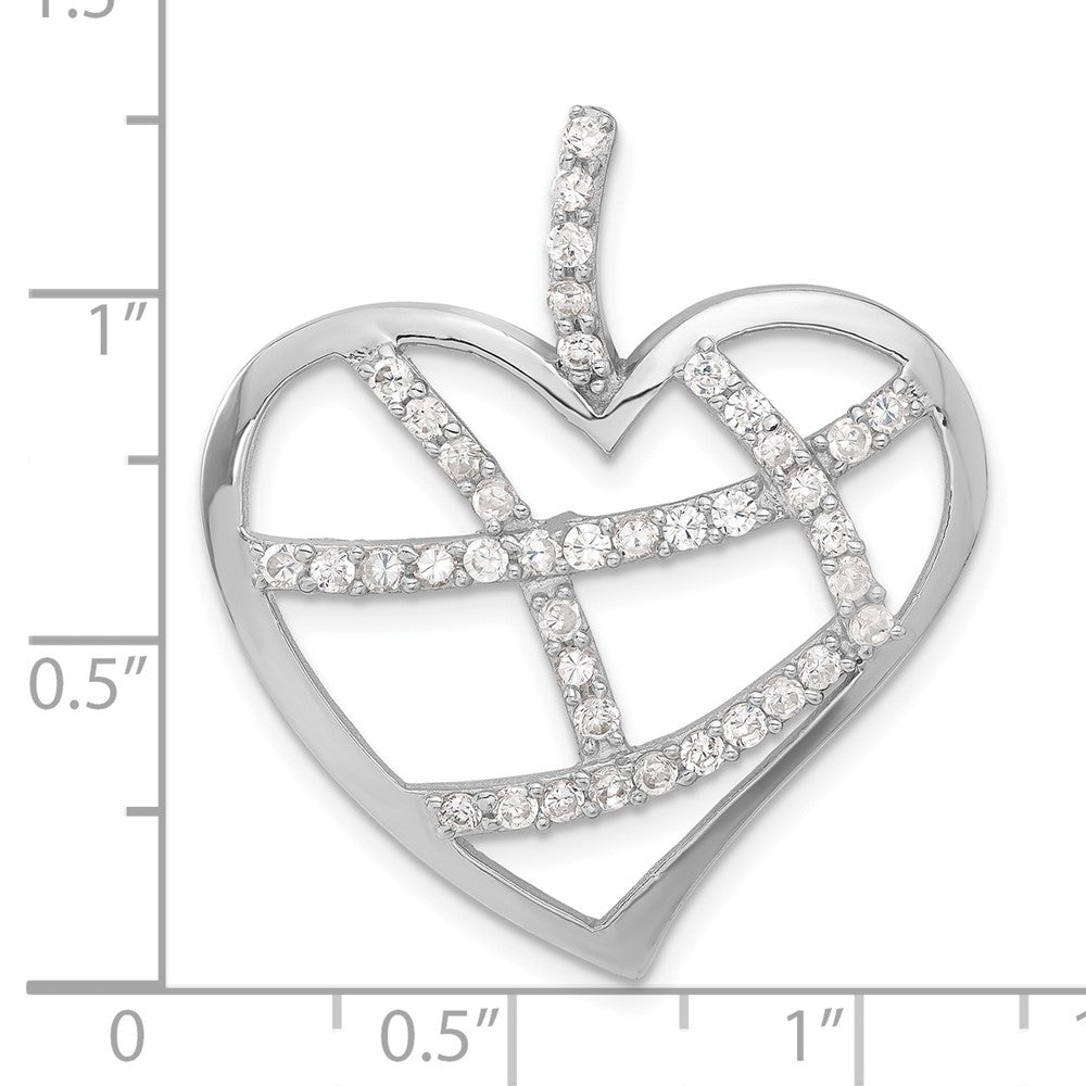 Sterling Silver CZ Heart Pendant