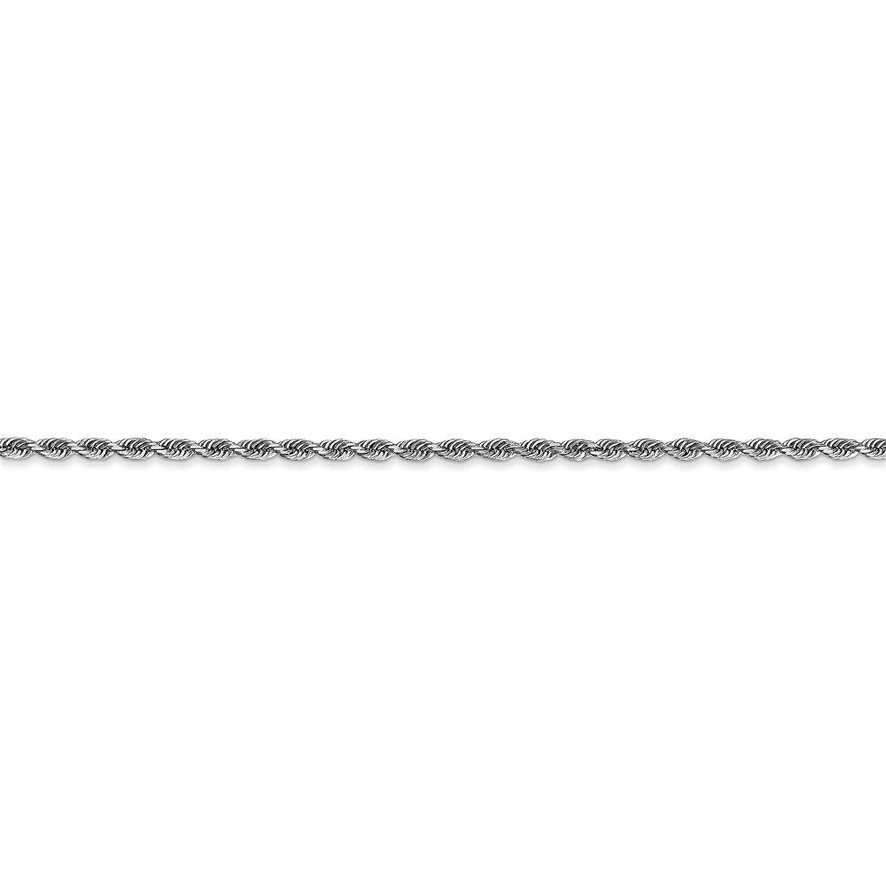 10k White Gold 2mm D/C Quadruple Rope Chain Anklet