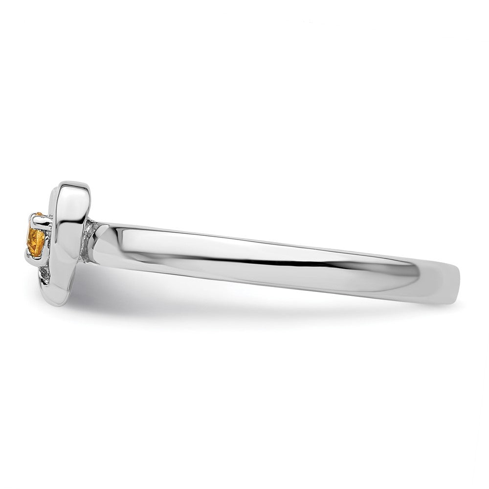 Sterling Silver Stackable Expressions Citrine Heart Ring Size -7