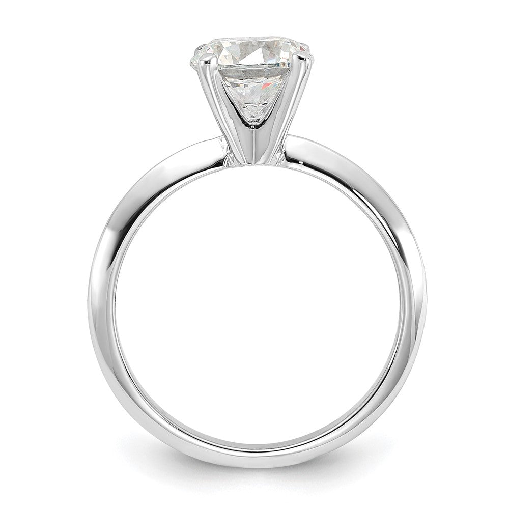 Sterling Silver Rhodium-plated 7.5mm Round Solitare Diamonore CZ Ring