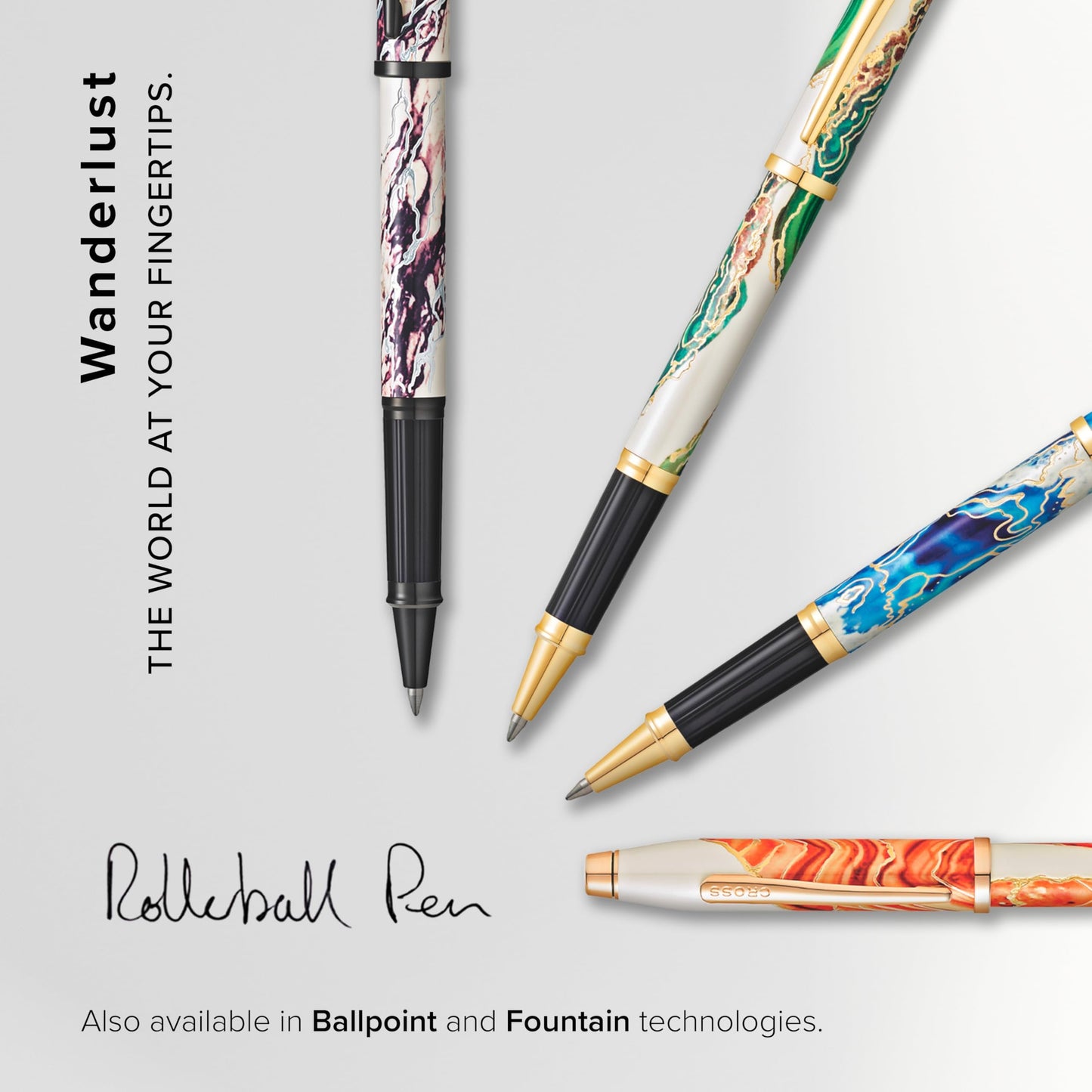 Cross Wanderlust Refillable Rollerball Pen, 23 Carat Gold Appointments, Includes Premium Gift Box - Malta