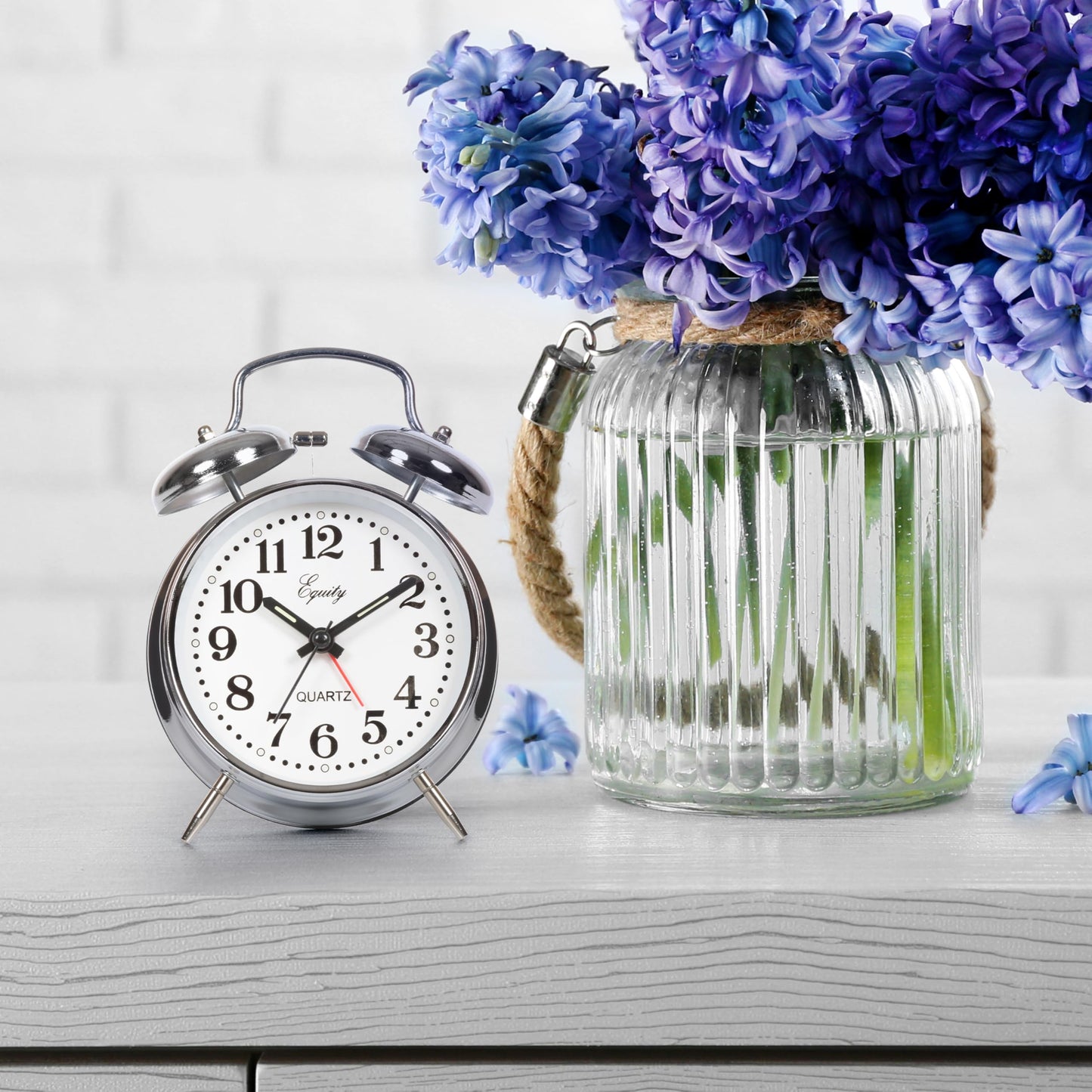 Equity 13014 Silver Twinbell Quartz Analog Alarm Clock
