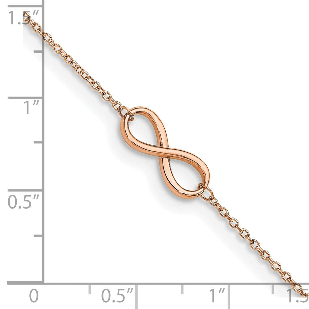 14K Rose Gold Polished Infinity with 1in ext. Anklet