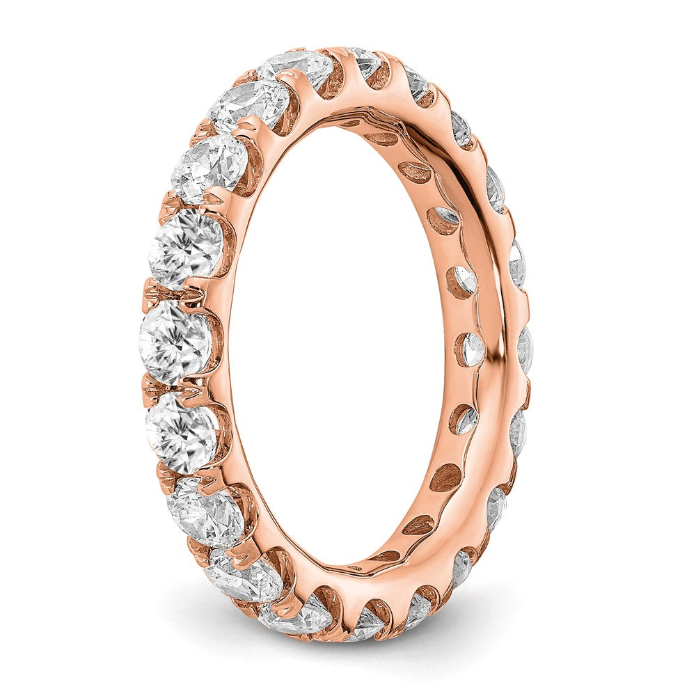 True Origin 14K Rose Gold 3 carat Lab Grown Diamond VS  D E F  Size 6 Eternity Ring