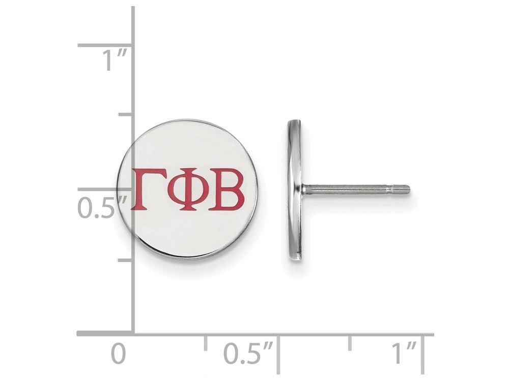Sterling Silver Official Licensed Greek Sororities Gamma Phi Beta (???) Enameled Post Earrings