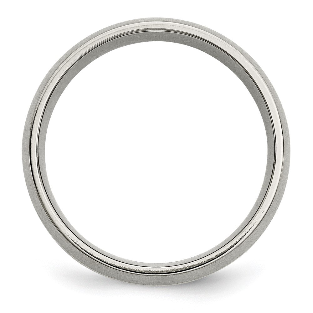 Titanium Brushed w/14k Yellow Inlay 8mm Band Size - 7.5