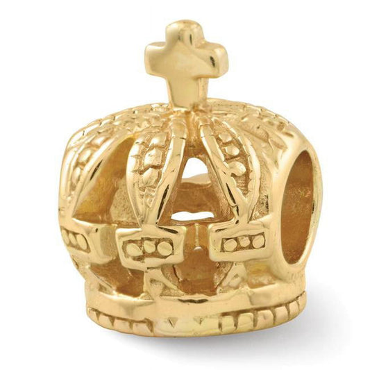 Sterling Silver Gold-plated Reflections Crown Bead