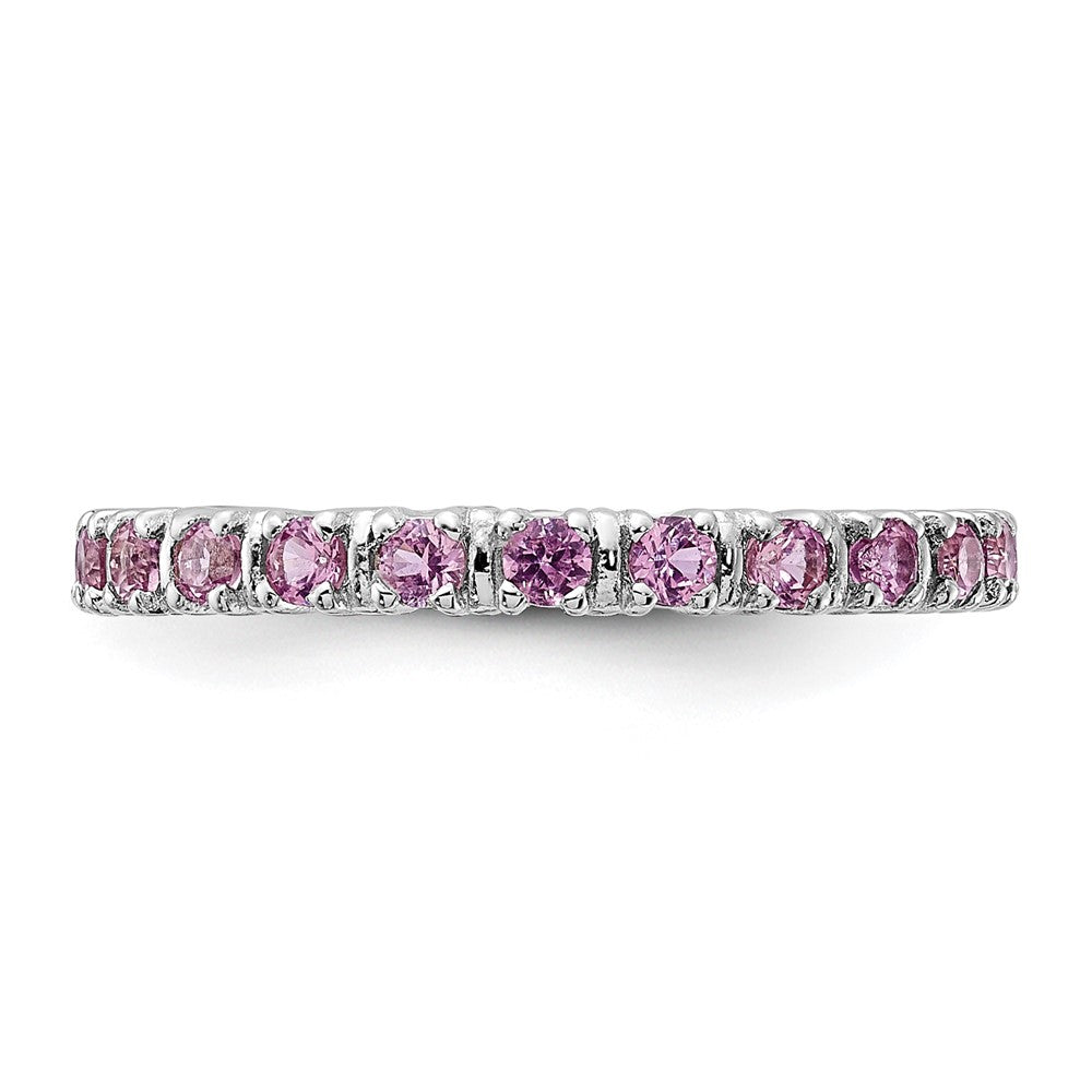 Sterling Silver Stackable Expressions Created Pink Sapphire Ring