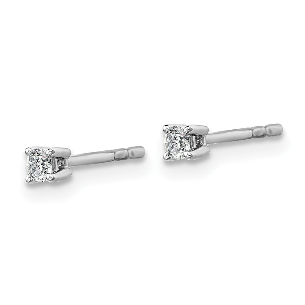 14k White Gold 1/10 ctw Lab Grown Diamond VS/SI+ G+ Round 4 Prong Heavy Wt. Stud Earrings
