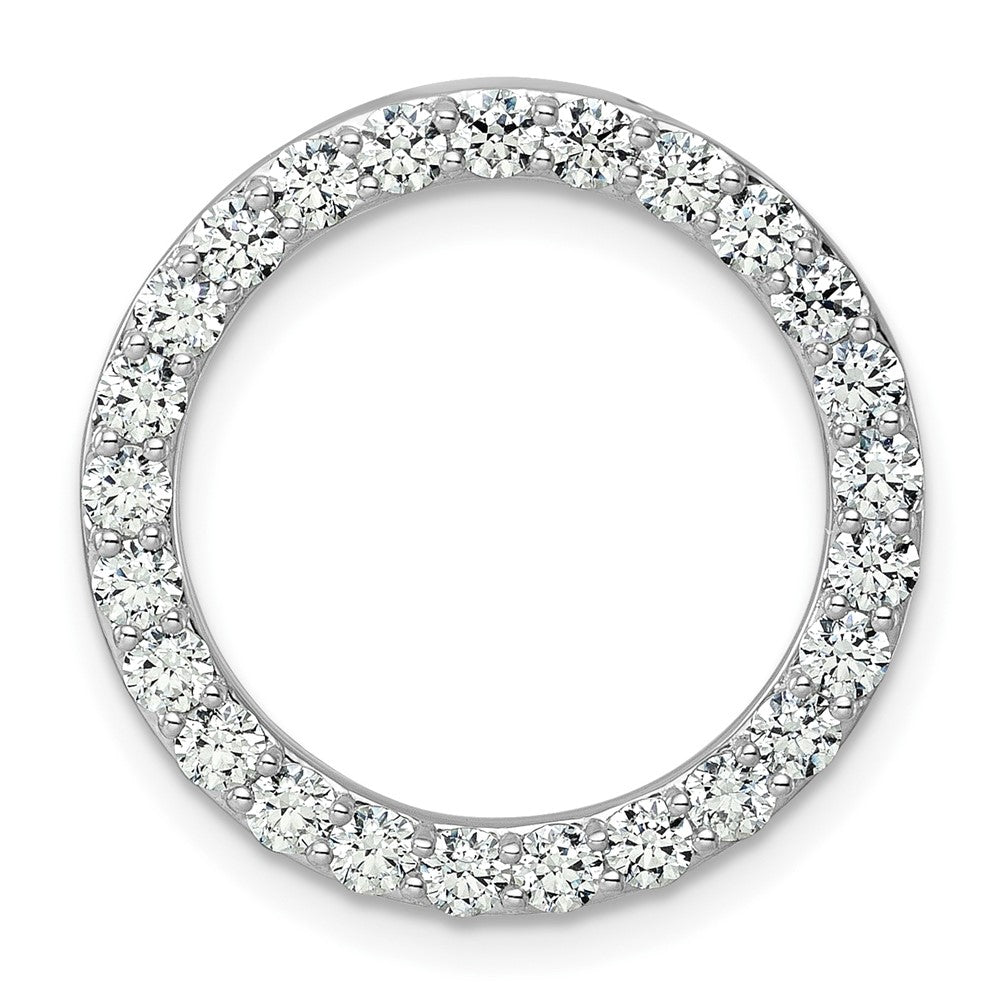 14k White Gold 1 1/2 carat Lab Grown Diamond VS+ F+ Complete Circle Chain Slide Pendant