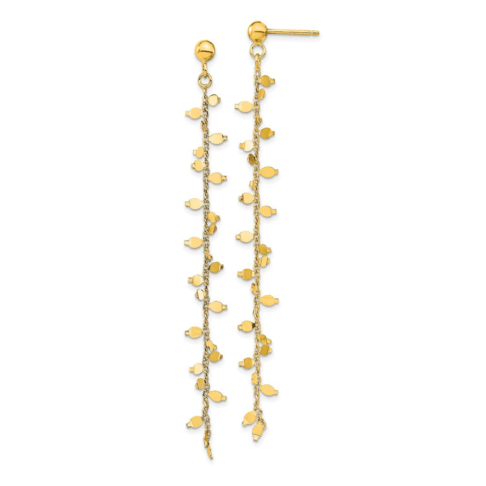 Sterling Silver Gold-plated Polished Post Dangle Earrings