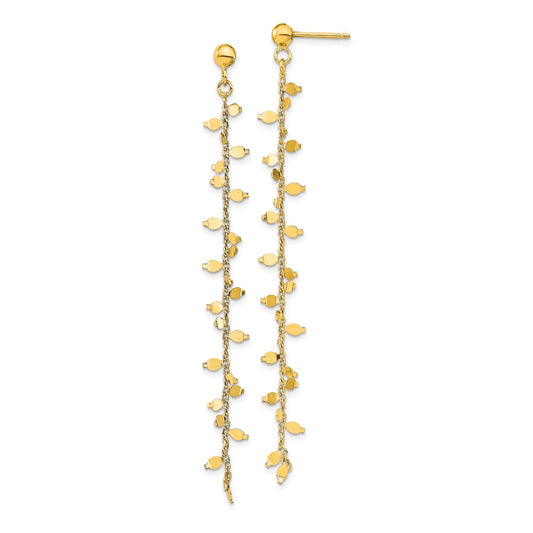 Sterling Silver Gold-plated Polished Post Dangle Earrings