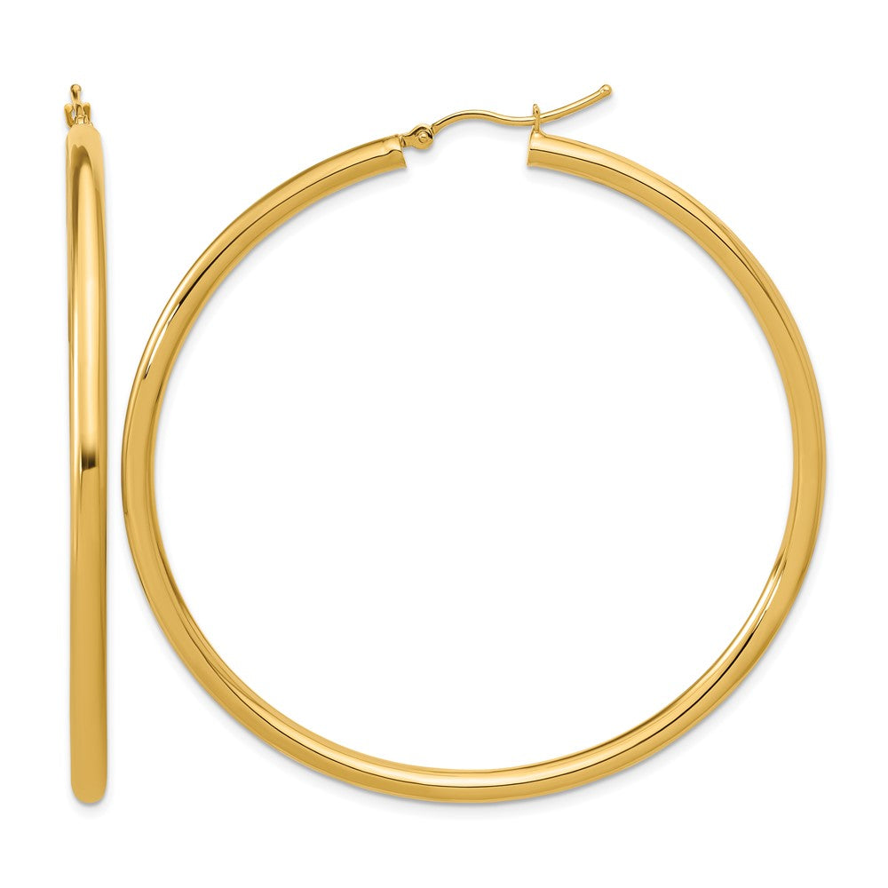 14k Polished 3mm Polished Hoop Earrings